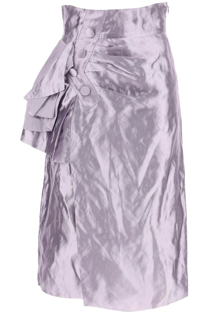 Maison Margiela 'Metallic Satin Midi Wrap Skirt