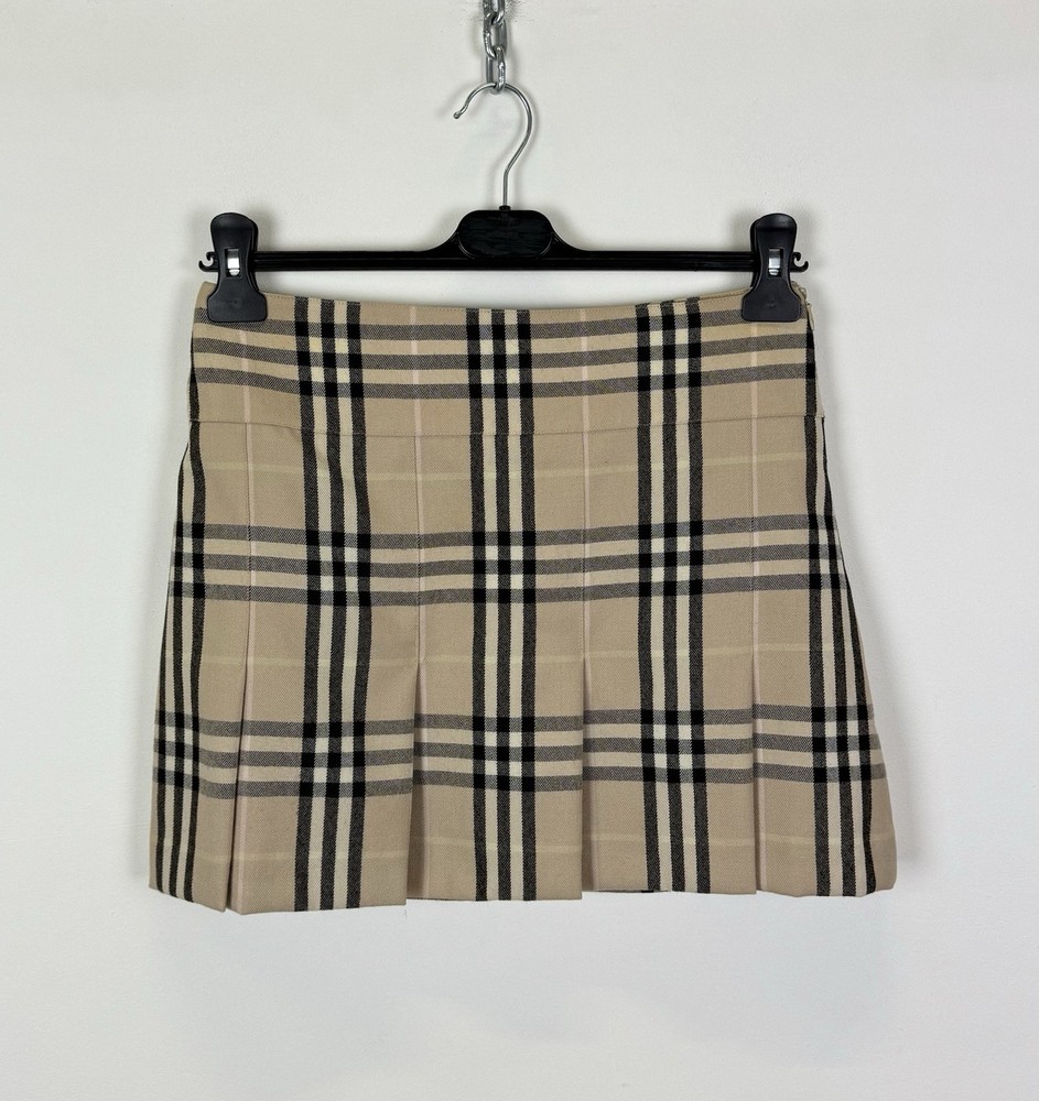 Burberry London Wool Checked Mini Skirt Women’s Size USA4 UK6 Luxury Classic Top