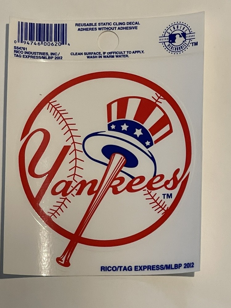 NY Yankees 3x4 Static Cling Window Decal for Car Truck Auto