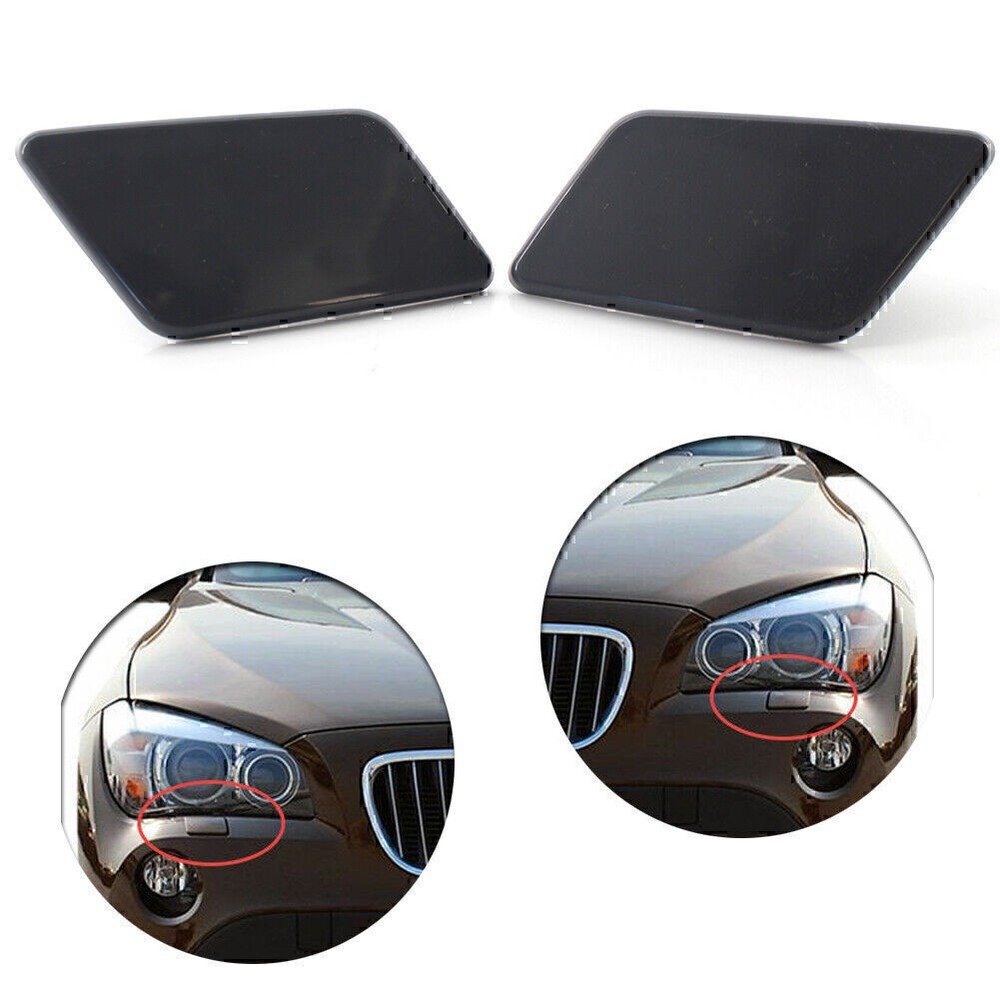 Pair L+R Front Bumper Headlight Washer Cap Unpaitend Fit BMW X1 E84 2009-2012 10