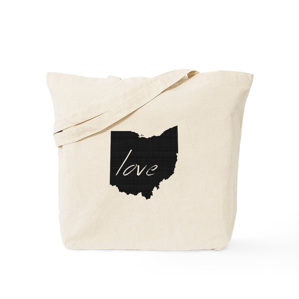 CafePress Love Ohio Natural Canvas Tote Bag, Cloth Shopping Bag (1592539149)