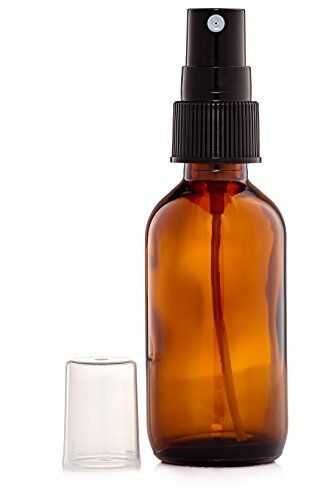 2oz Amber Glass Bottle with Black Mist Sprayer - Choose Your Quanity