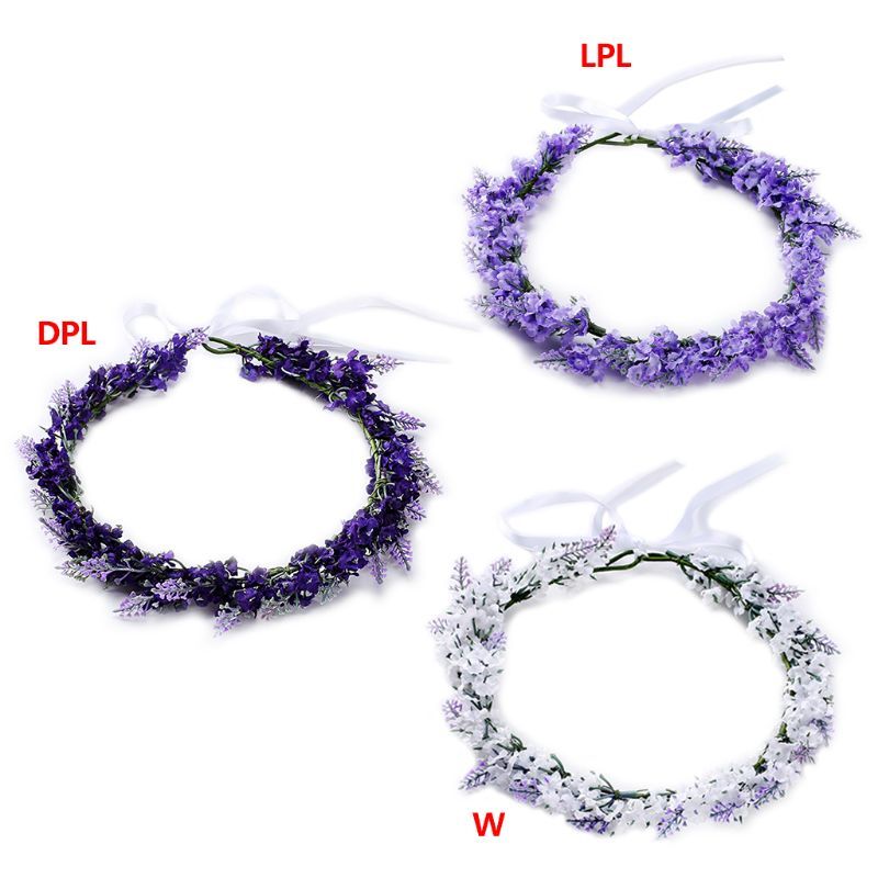Lavender Floral Hair Band with Simulated Flowers for Fashion Headpiece