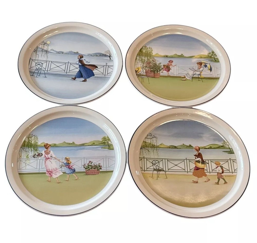 Set 4 Villeroy & Boch Limited Addition Romantic 4 Seasons Round Hanging HTF 9