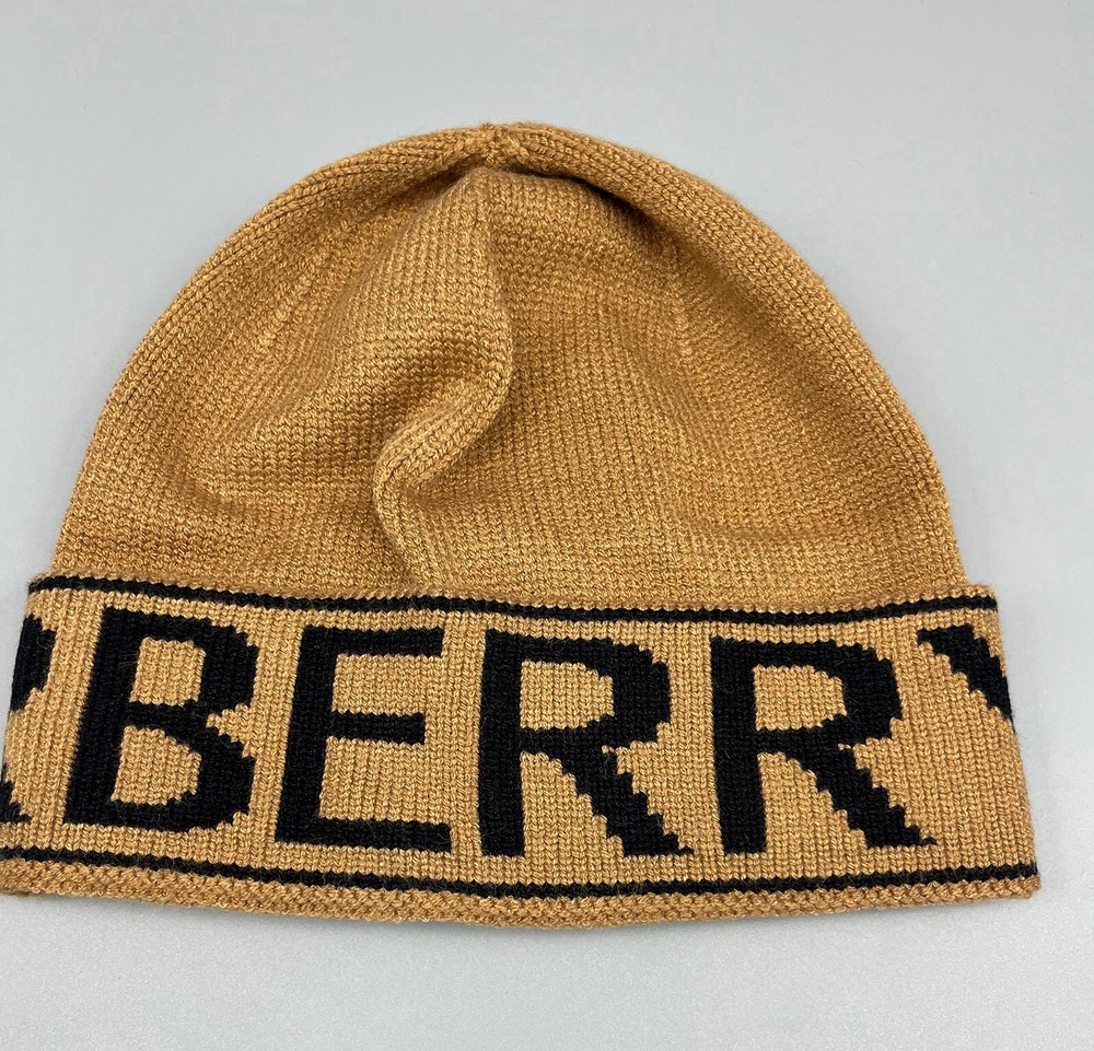 Burberry Beanie Hat Packable Unisex Cap Brown