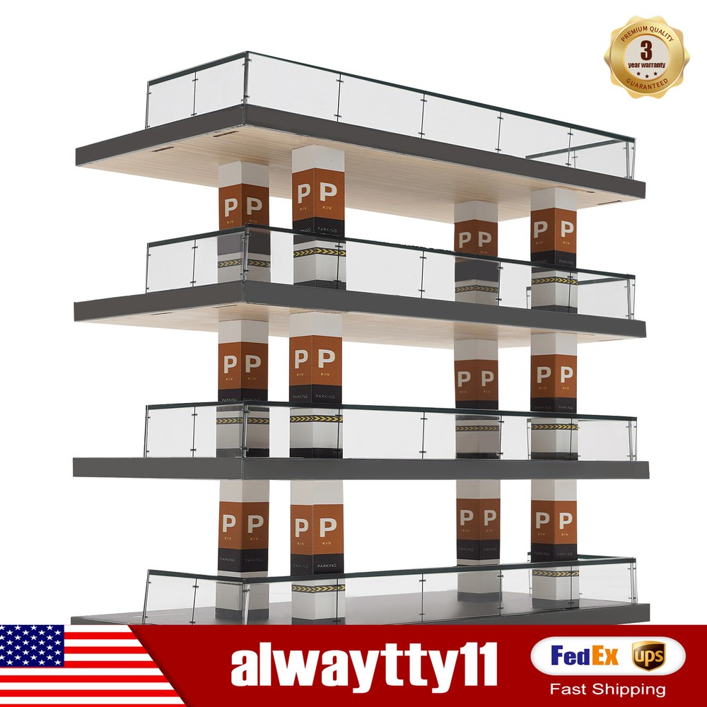 4-Story Diorama 1/64 Car Garage Model Parking Lot Backdrop Display Scene Model
