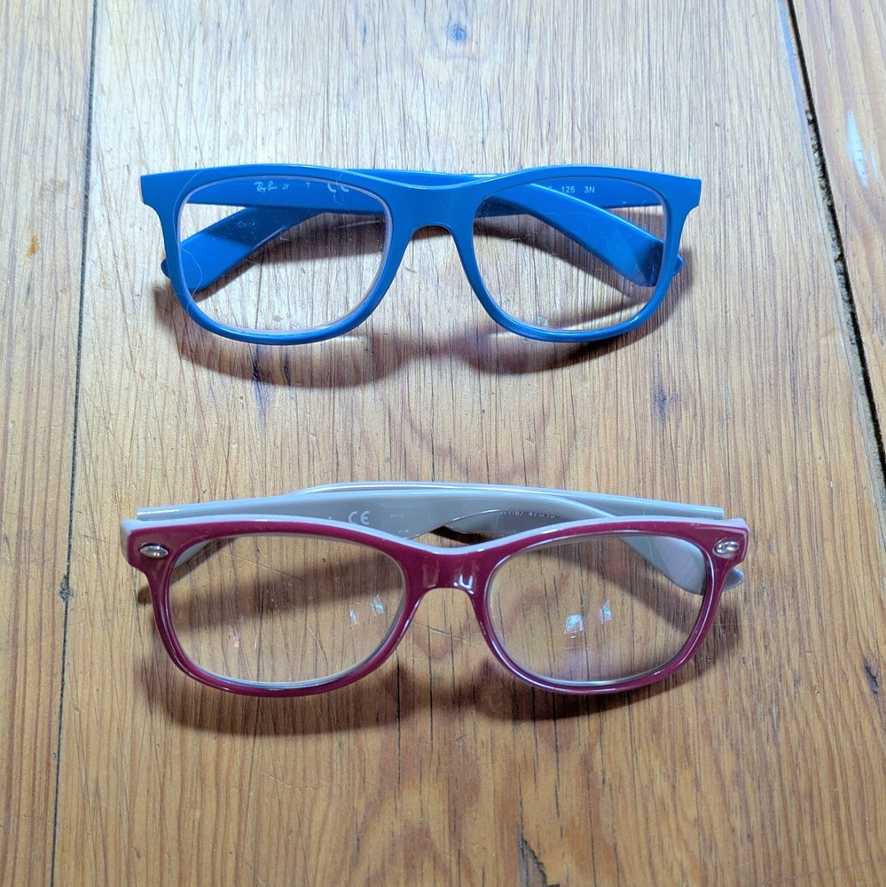 2 pair Ray Ban Jr. Eyeglasses Frames Youth 48-16-125 47-15-125