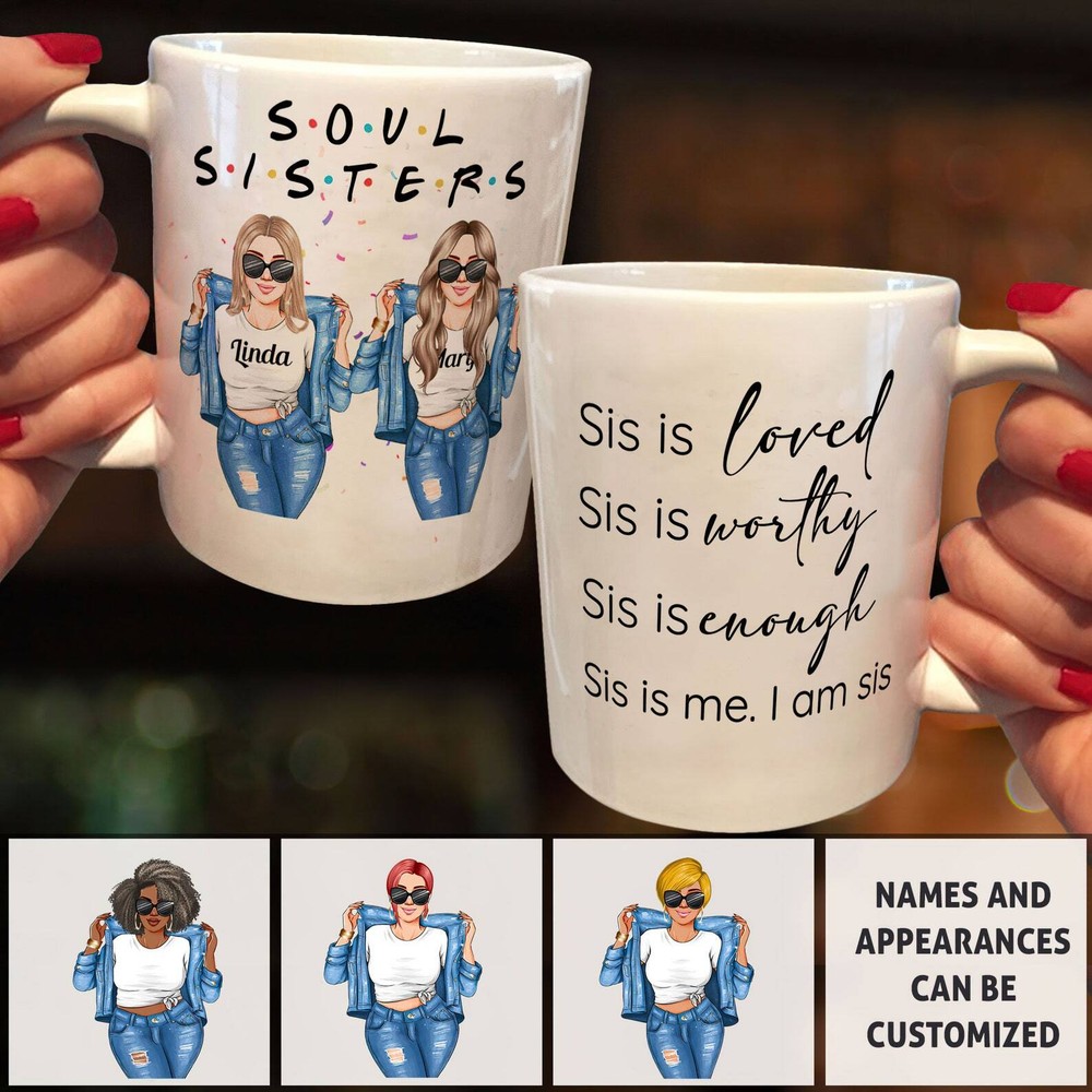 Customize Soul Sister Friends Mug Custom Name Sister Mug Gift For Her Gift For