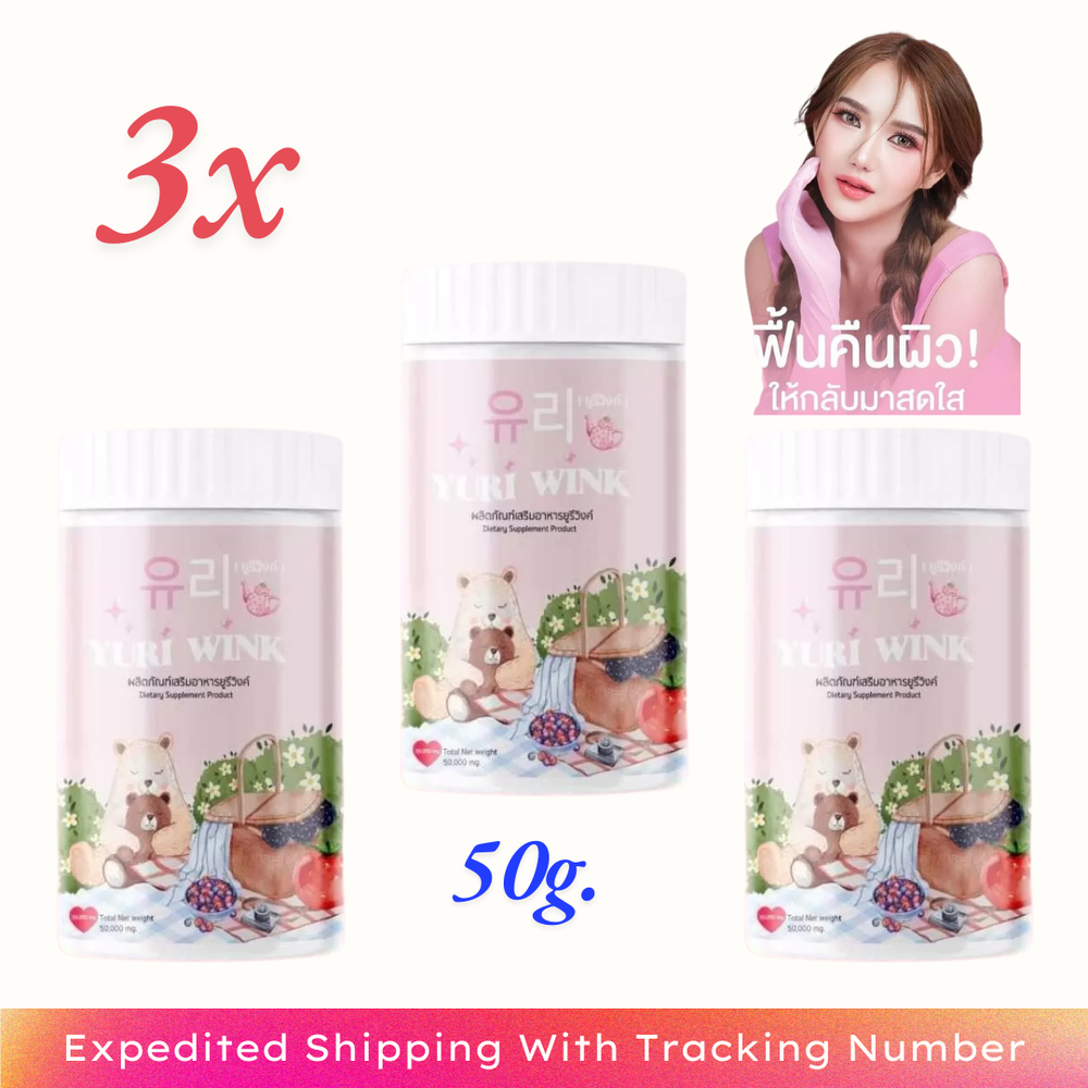 3X Yuri Wink Collagen Gluta Vitamin C Powder Brighten Whiten Skin Aura Dark Spot
