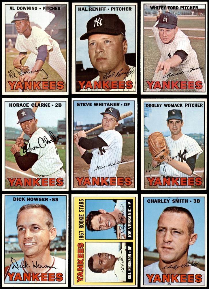 1967 Topps NY Yankees Team Set 14 of 28 Cards NM Condition