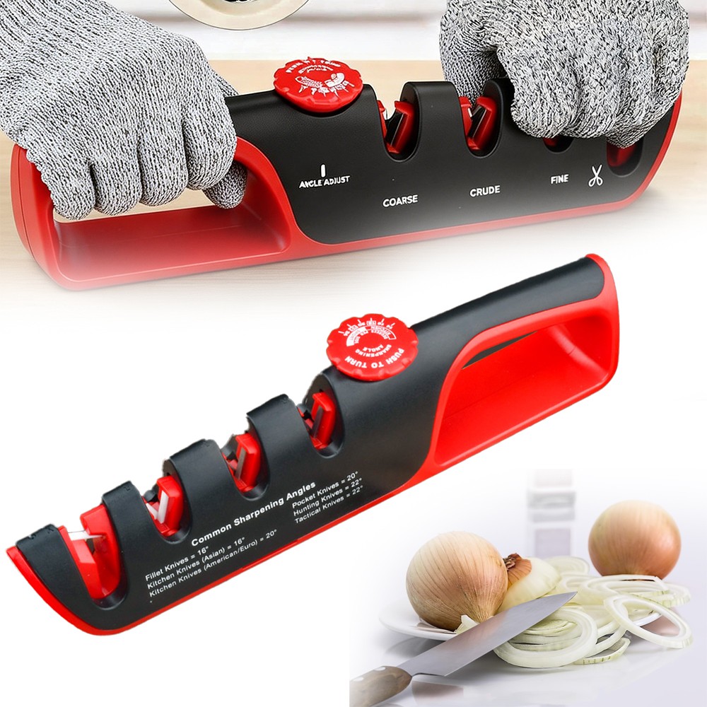 Manual Knife Sharpeners 4-stage Kitchen Knives And Scissors Sharpening Tools