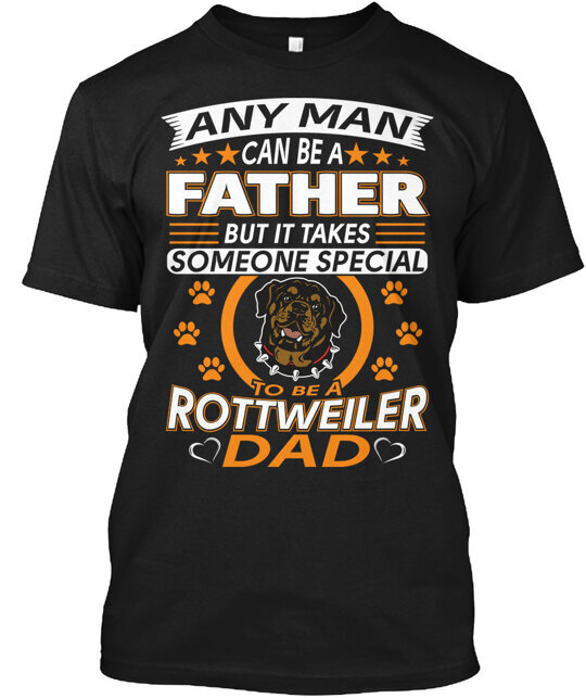 Fathers Day For Rottweiler Dad T-Shirt Made in the USA Size S to 5XL-image