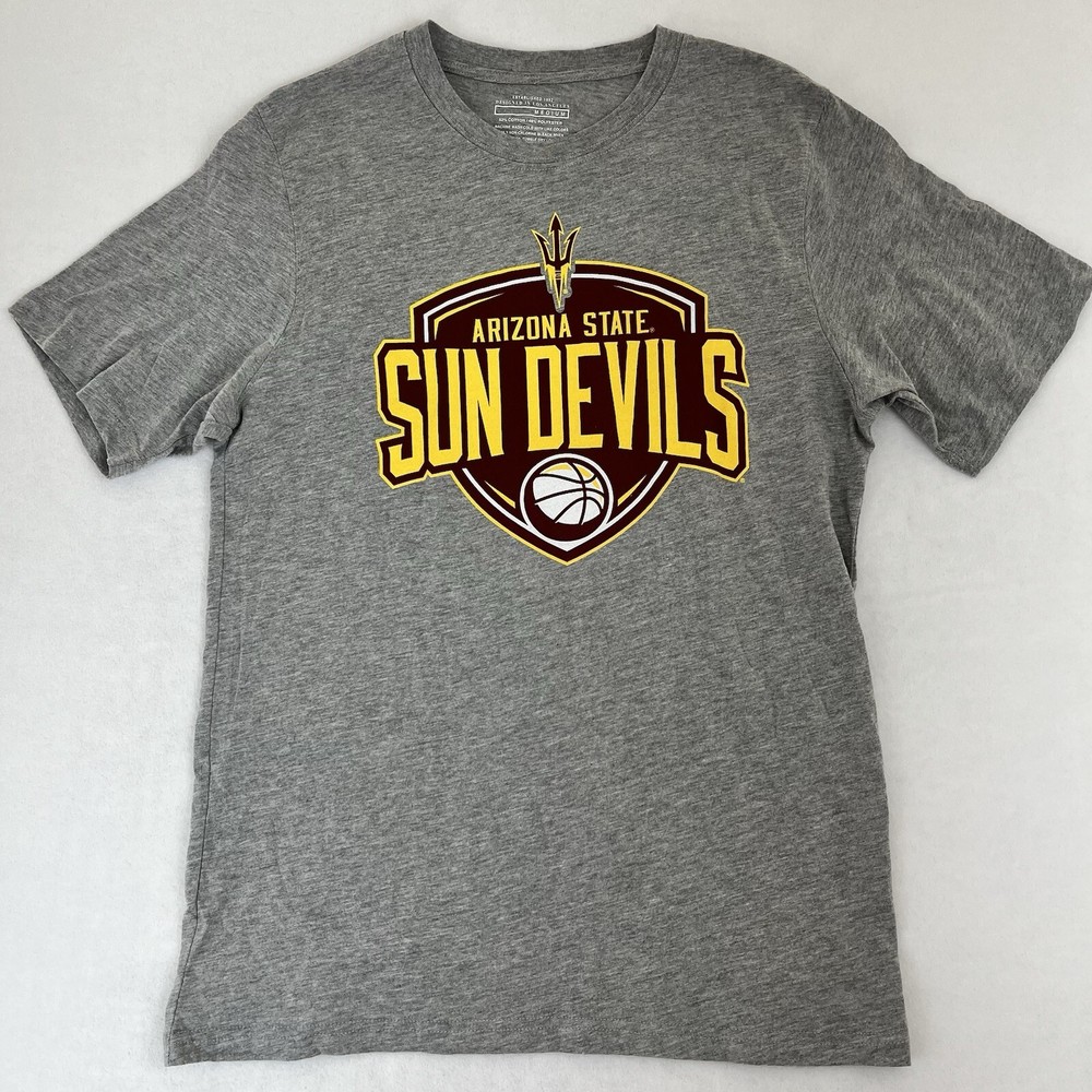 Arizona State Sun Devils Men's Medium T-Shirt Fork Basketball Heather Gray New