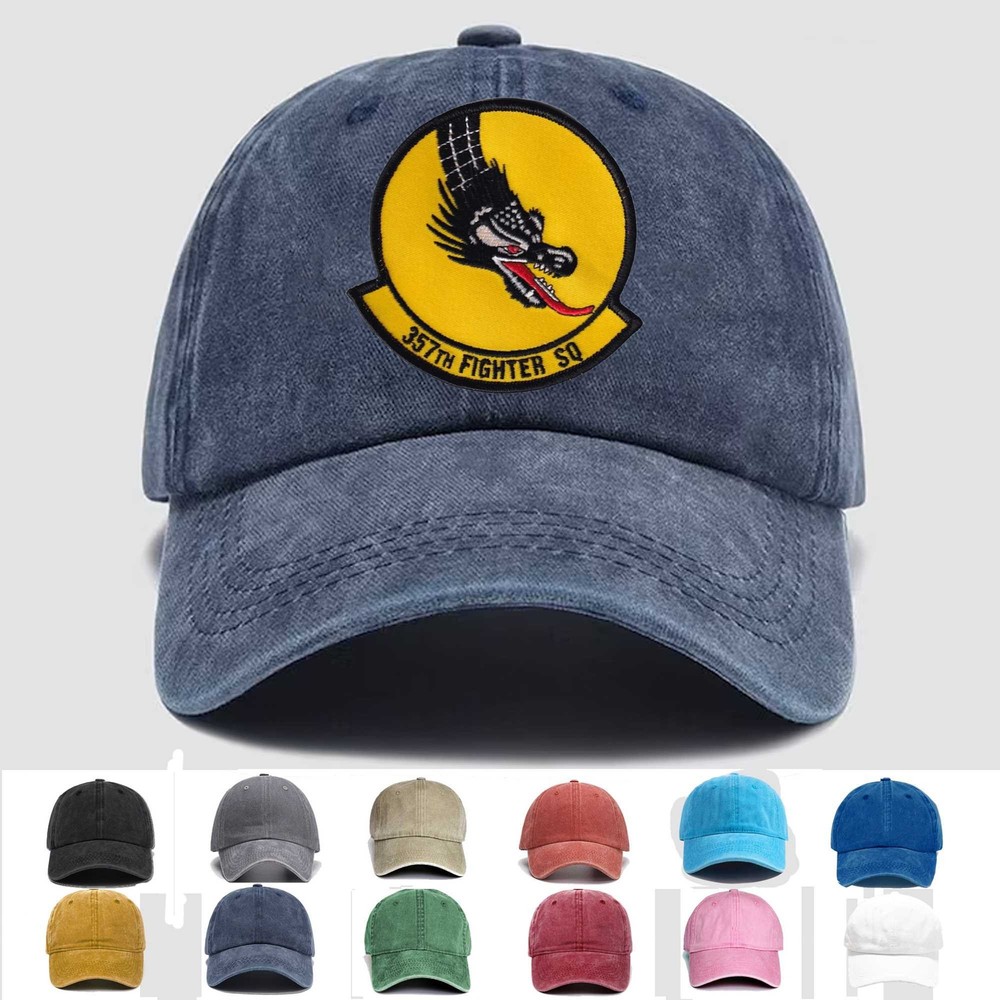 Custom Embroidered Hat 357th Fighter Squadron Dragons, Veteran Cap, Trucker Hat