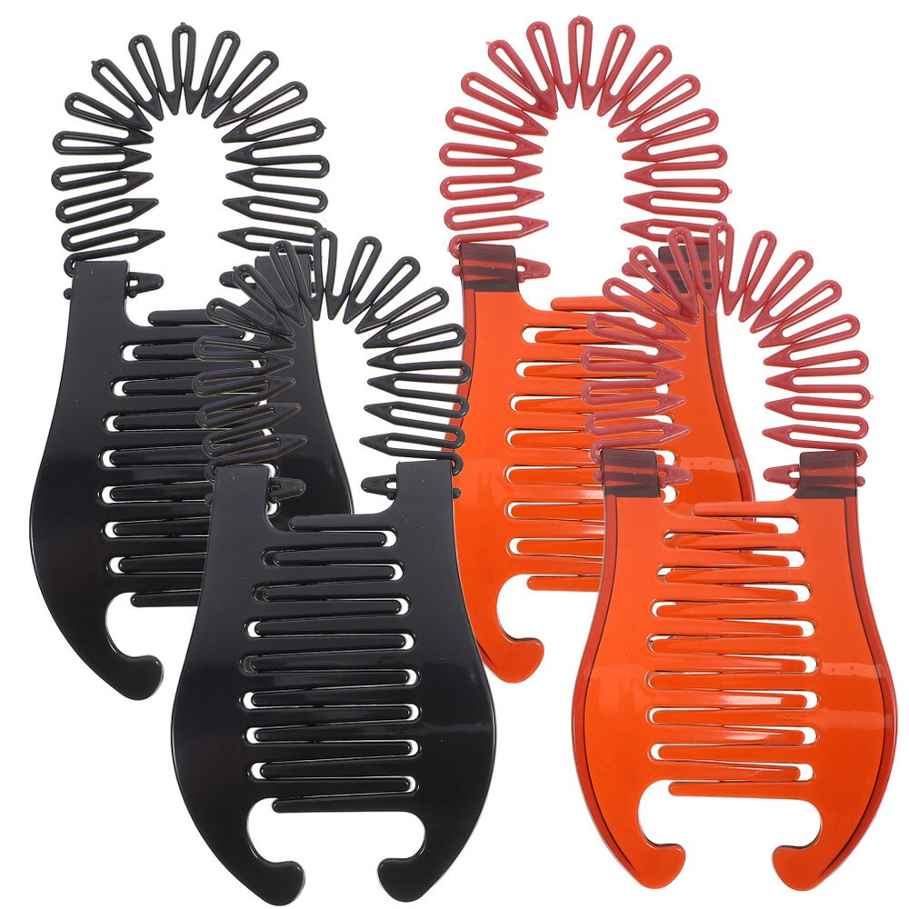 4pcs Plastic Banana Hair Clips for Ponytails and Styling