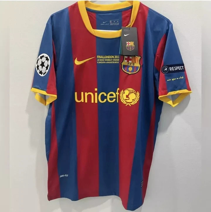 Barcelona Messi 2011 UCL Final Jersey Mens Soccer Shirt All Sizes S-2XL