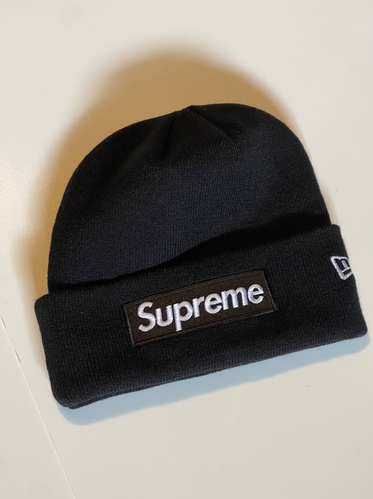 Supreme New Era Box Logo Beanie (FW21) BLACK O/S ** VERY GENTLY USED * *