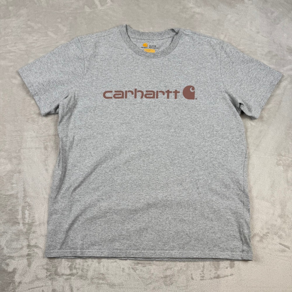 Carhartt Original Fit T Shirt XL Gray Short Sleeve Tee Spell Out Logo Mens