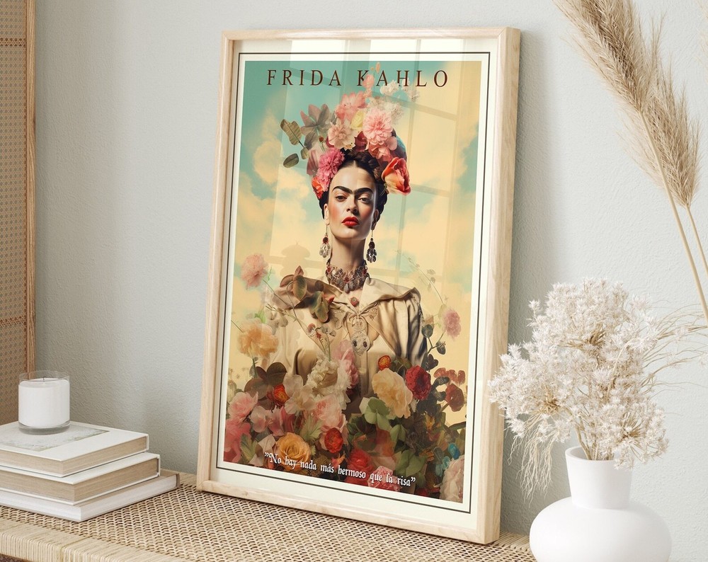 Frida Kahlo Botanical Wall Art Feminist Art Print Mexican Art Teen Girl Room