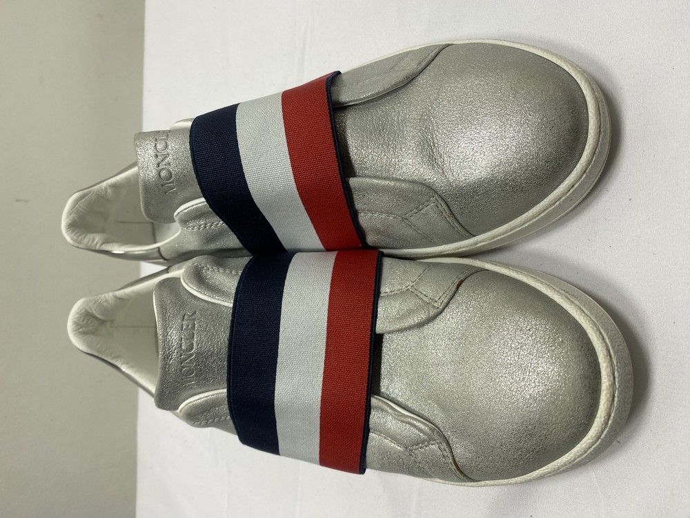 Moncler Womens Alizee Glitter Slip-On Sneakers Size 7 Low Top Round Toe
