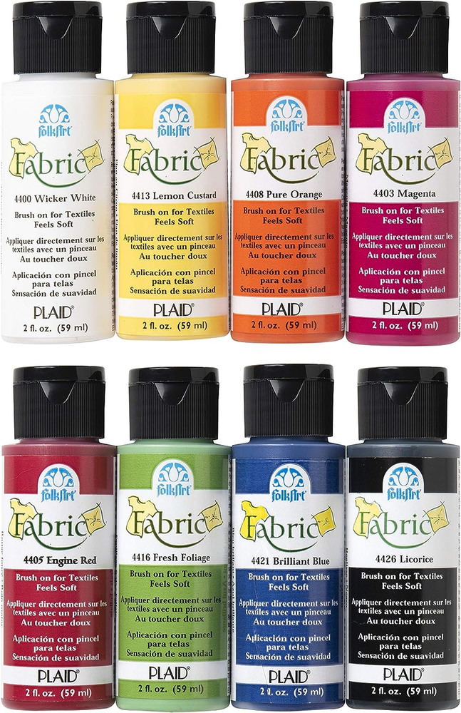 Brush on Fabric Acrylic Paint Beginner Set (2-Ounce),