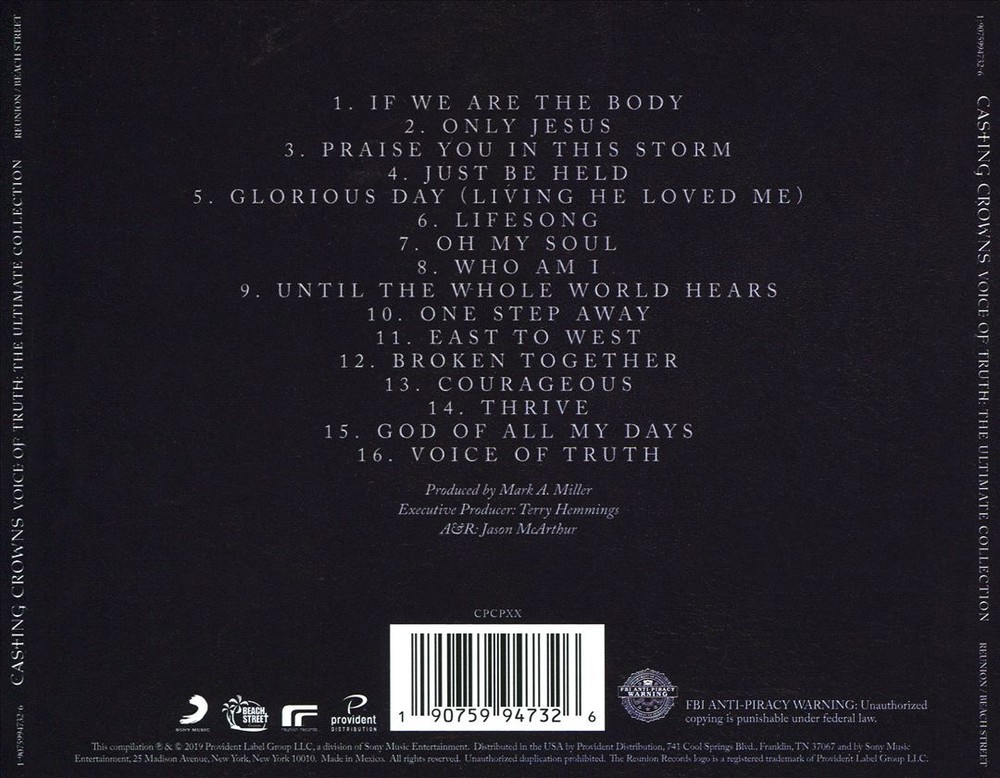 CASTING CROWNS VOICE OF TRUTH: THE ULTIMATE COLLECTION NEW CD