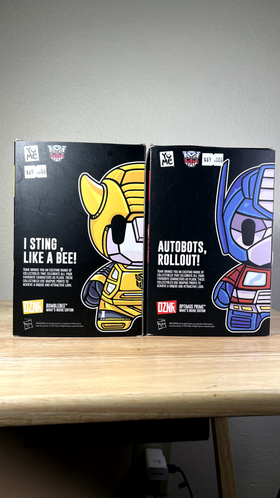Transformers DZNR Set Optimus Prime & Bumblebee Plush - What’s Inside Edition
