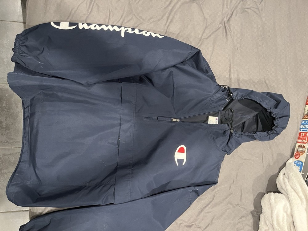 Navy Blue Champion Quarter-zip Windbreaker Size 2XL