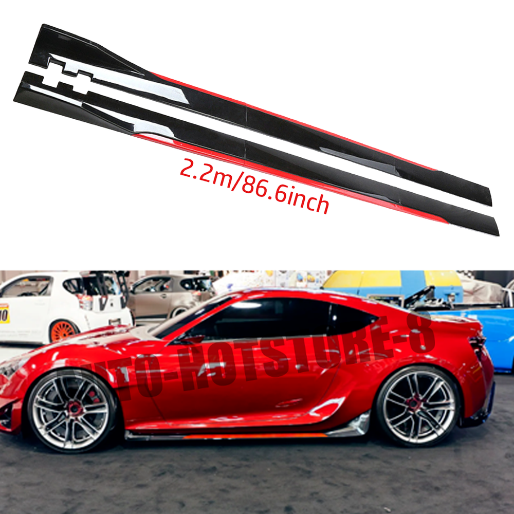 For Scion FR-S Side Skirt Extension Body Kit Splitter Spoiler Glossy Black & Red
