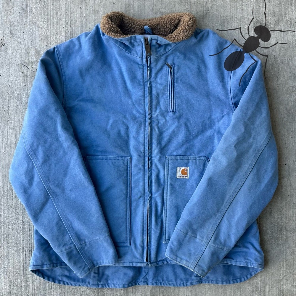 Vintage Y2K blue Carhartt sherpa lined Sierra work jacket for women