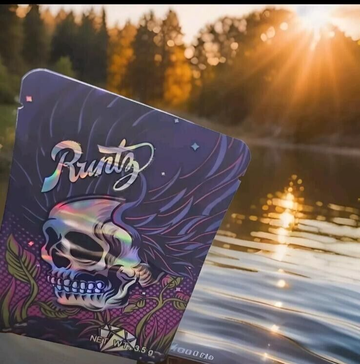 50 Count | 3.5 G Craft Mylar Bags - Food Storage, Snack Bag - (Skull $$