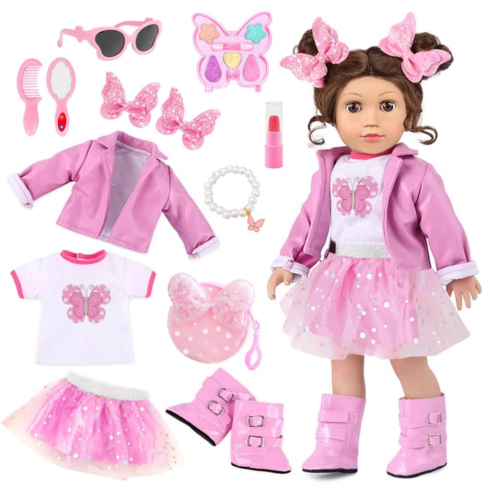 American 18 Inch Dolls Clothes Pretend Makeup Accessories Gift Playset for Gi...