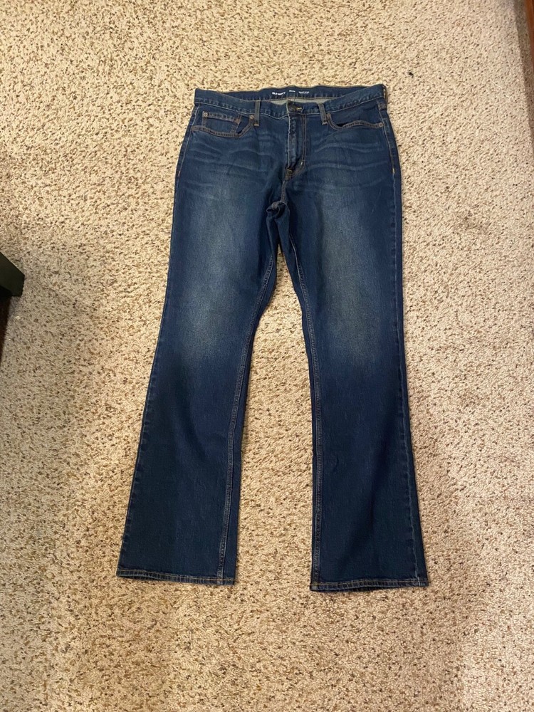 Old Navy Mens Jeans 36 X 34 Bootcut Medium-Dark Wash Denim Built in Flex Stretch