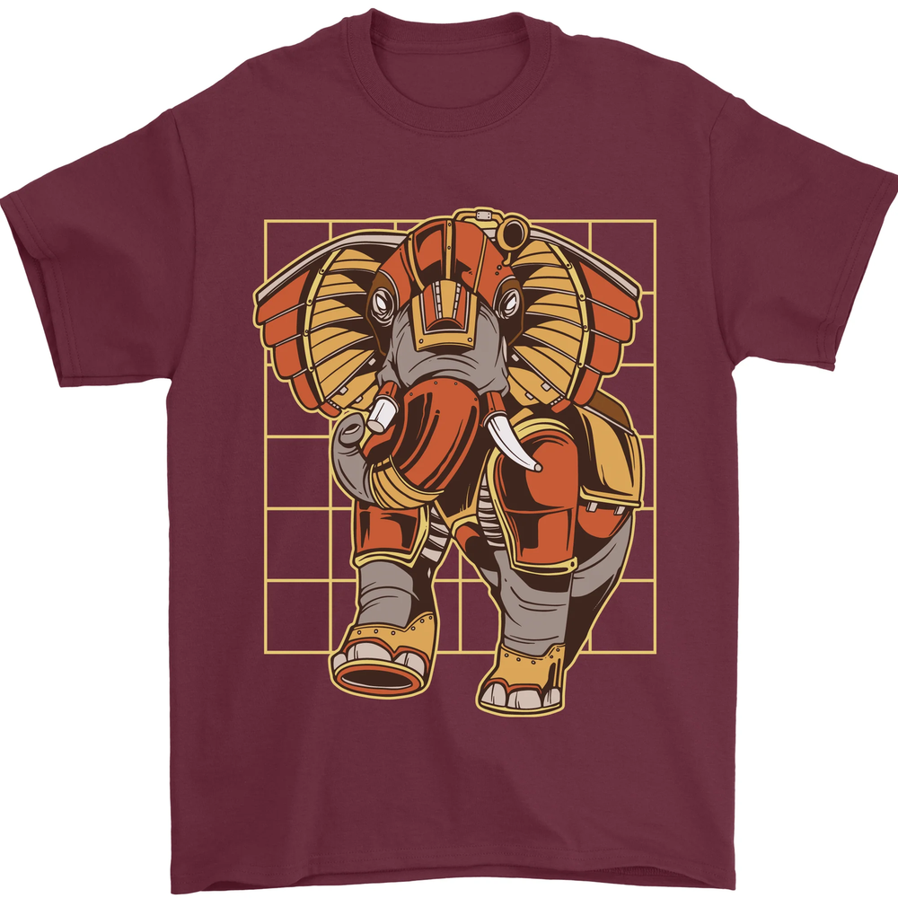 Steampunk Elephant Mens T-Shirt 100% Cotton