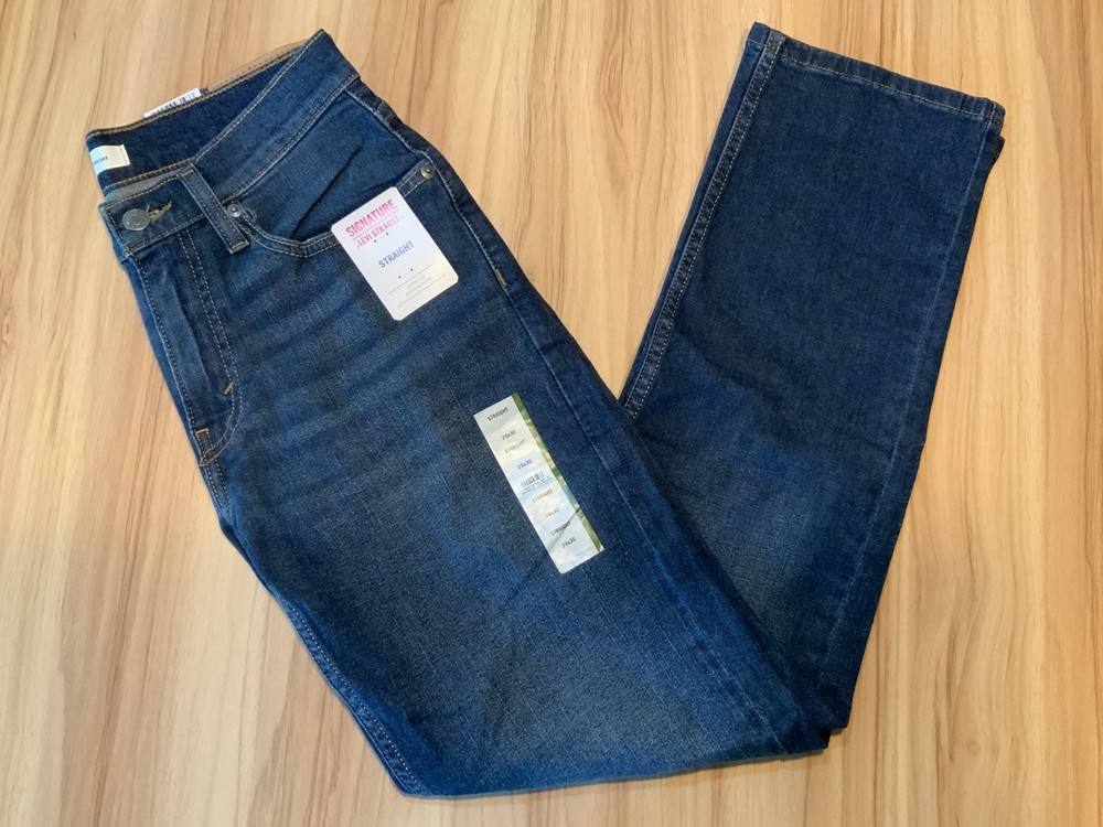 Mens Signature Levi Strauss Jeans Super Flex-NEW with Tags Straight leg 29x30