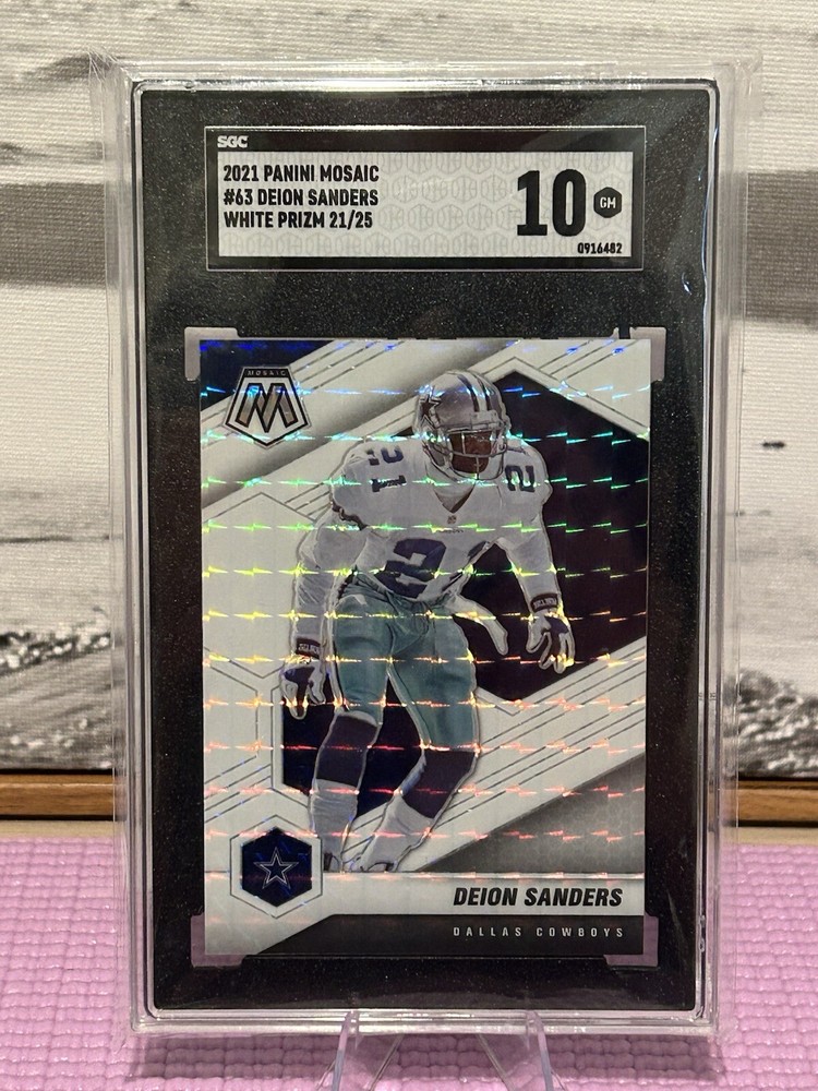2021 Panini Mosaic Deion Sanders White Prizm #63 (#/color match) 21/25 SGC 10 🔥