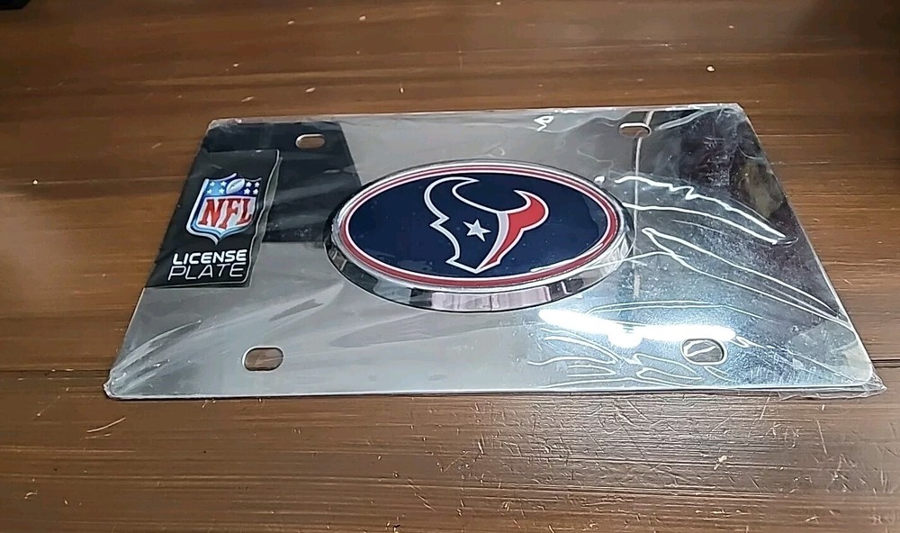 HOUSTON TEXANS BLACK Metal Siskiyou Sports NFL LICENSE PLATE