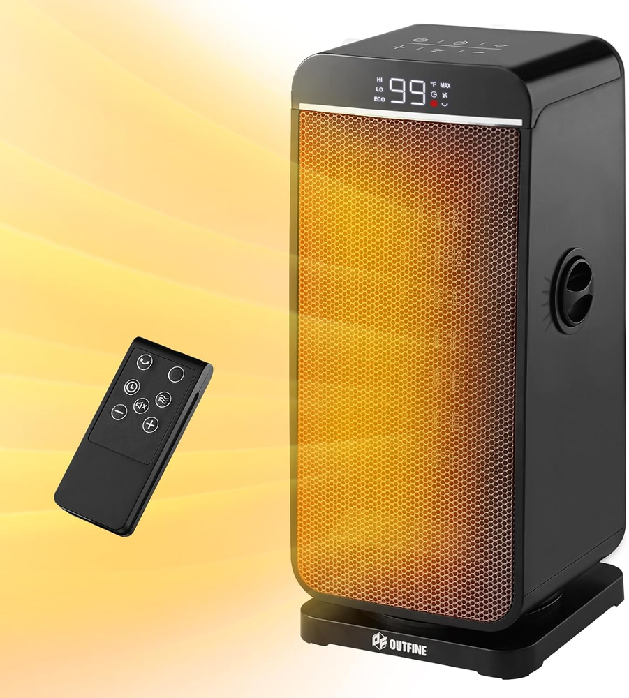 1500W PTC Ceramic Space Heater for Indoor & Office Use - Portable Electric Heater  