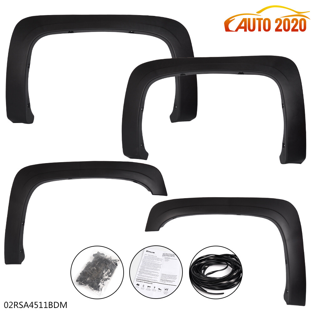 Fit For Silverado 1500 2500HD 3500HD 07-14 4x Factory Style Wheel Fender Flares