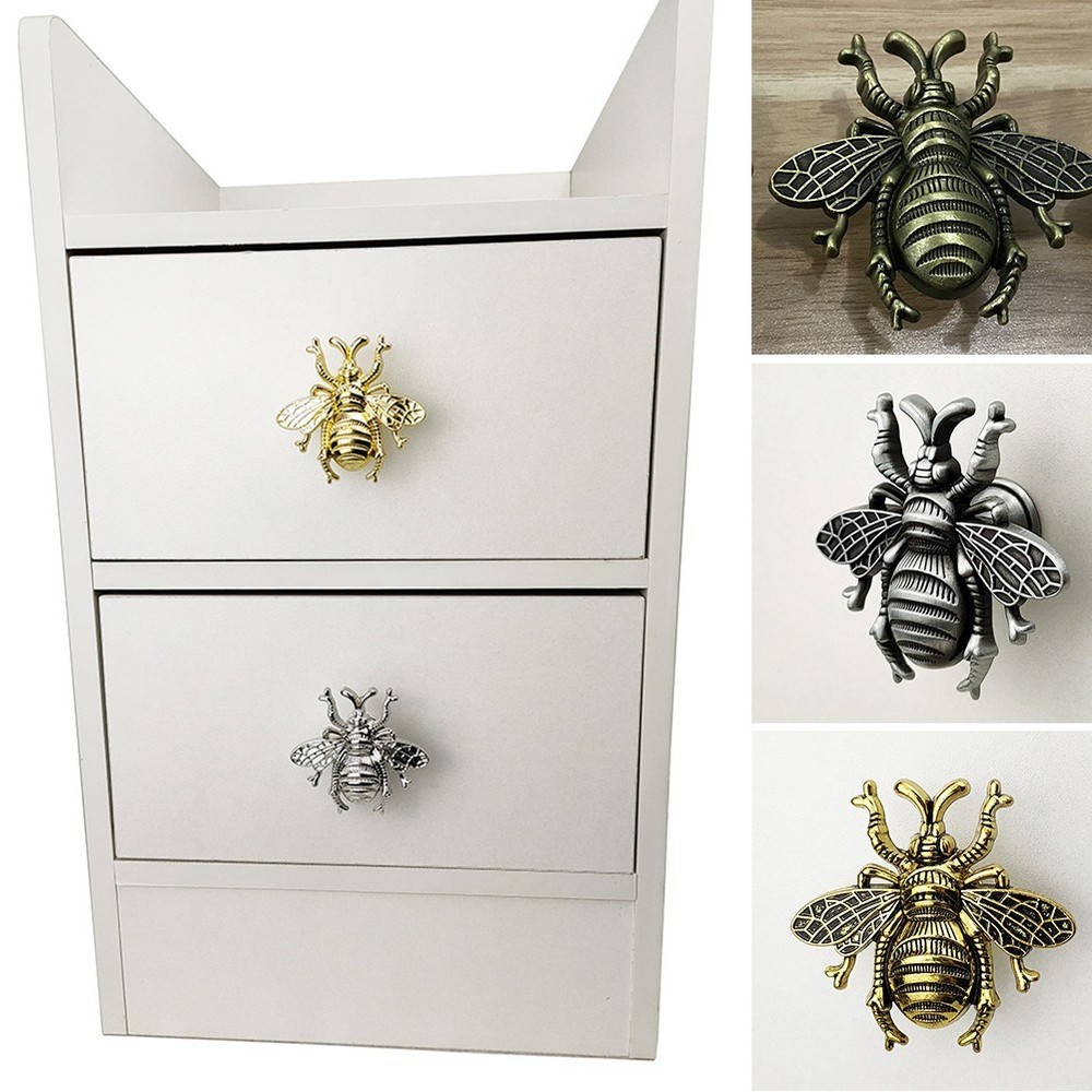 Bee-Shaped Brass Wardrobe Knobs for Furniture, Doors, and Cabinets