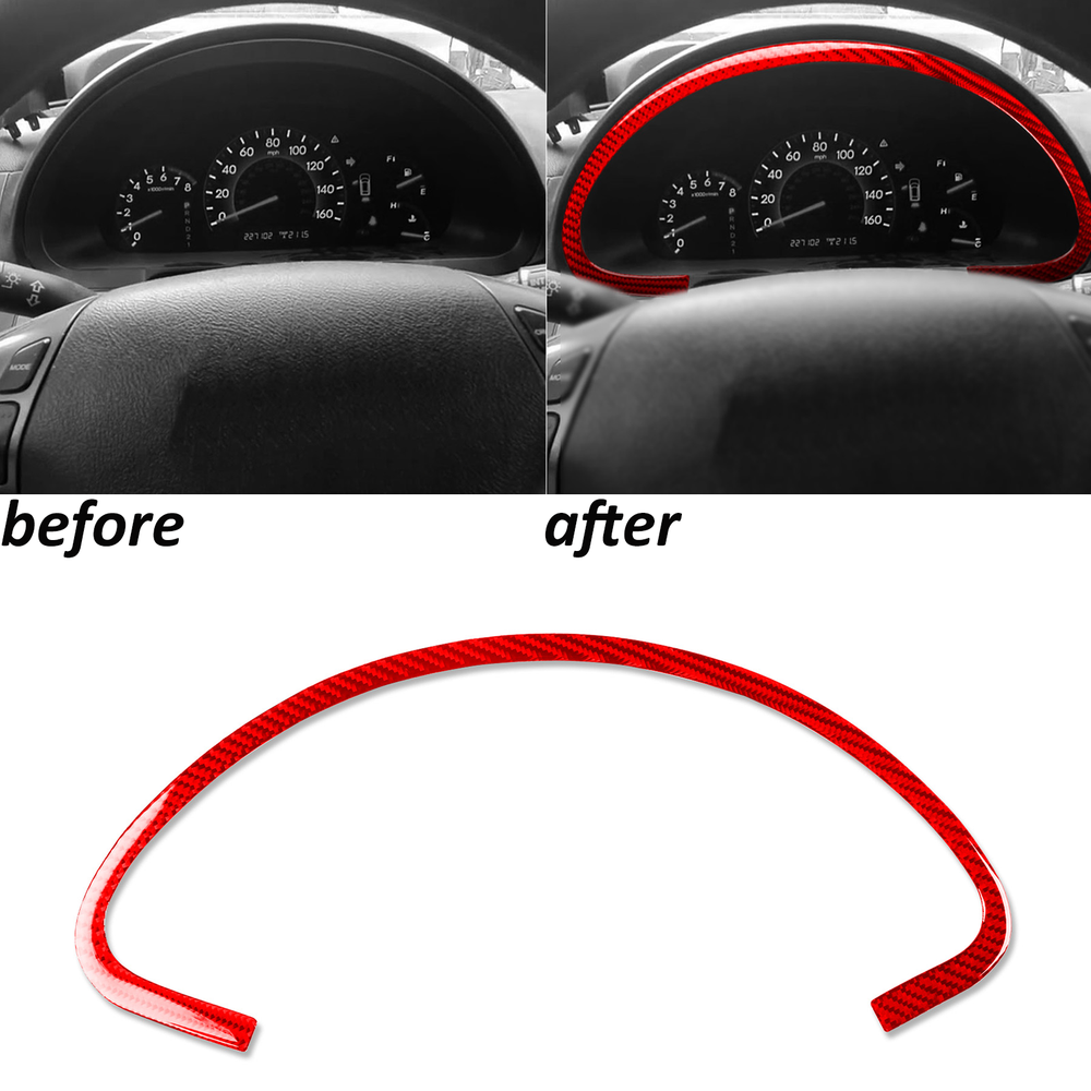 Red Carbon Fiber Dashboard Speedometer Panel Frame Trim for 2005-2010 Honda Odyssey
