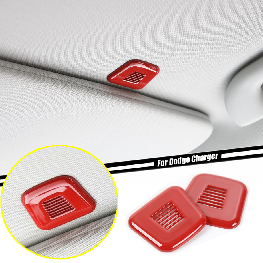 2PCS Car Roof Microphone Cover Trim For Dodge Charger 2011-2023 Accessories Red