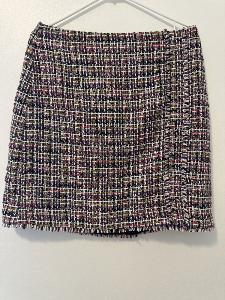Ann Taylor Black and White Pencil Mini Skirt