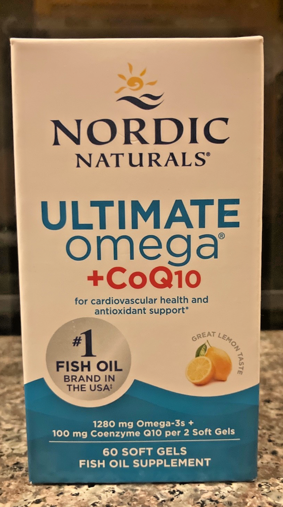 Nordic Naturals Ultimate Omega 1280mg with CoQ10 100mg 60 Softgels Exp 01/28