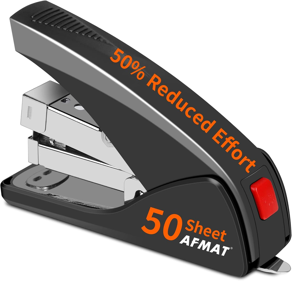 Stapler for Desk, 50 Sheet Effortless Desktop Stapler Staple with One Finger, Po
