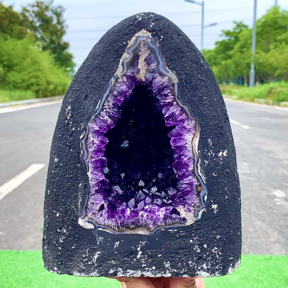 6.71LB Natural Amethyst geode quartz cluster crystal mineral specimen Healing