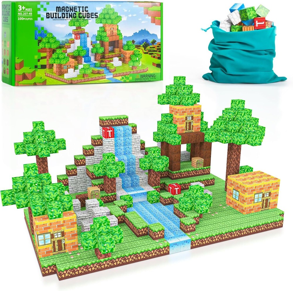 100PCS Magnetic Building Blocks - STEM Magnet Toy for Kids, Sensory Educational Game for Toddlers