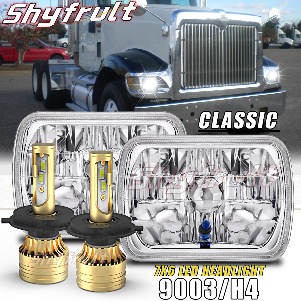 For-International IHC 9200 9900 9400i Pair 5x7'' 7x6'' LED Headlights High/Low