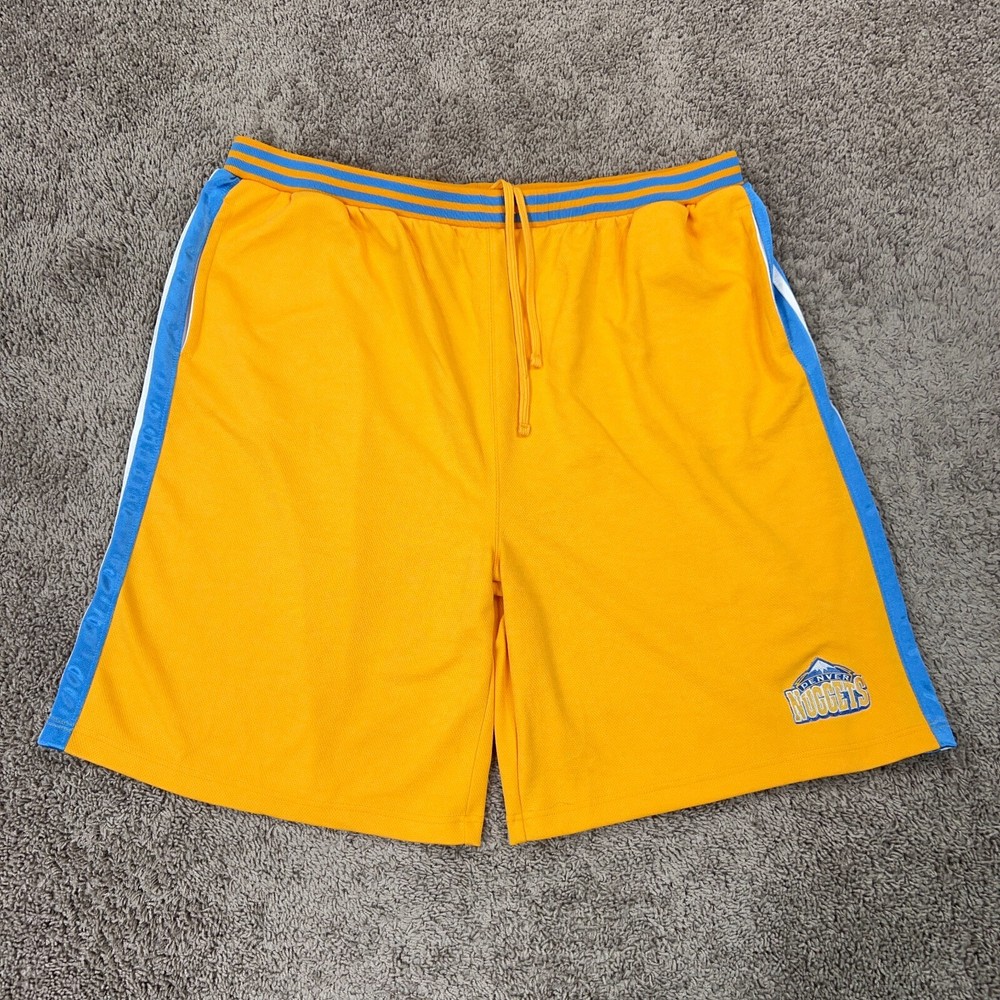 Denver Nuggets Shorts Mens XXXL Yellow Blue NBA Basketball Performance Street