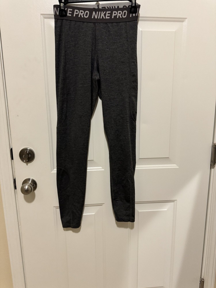 Nike Pro Dri-Fit Womens Gray Leggings Size M Medium Workout Running Yoga